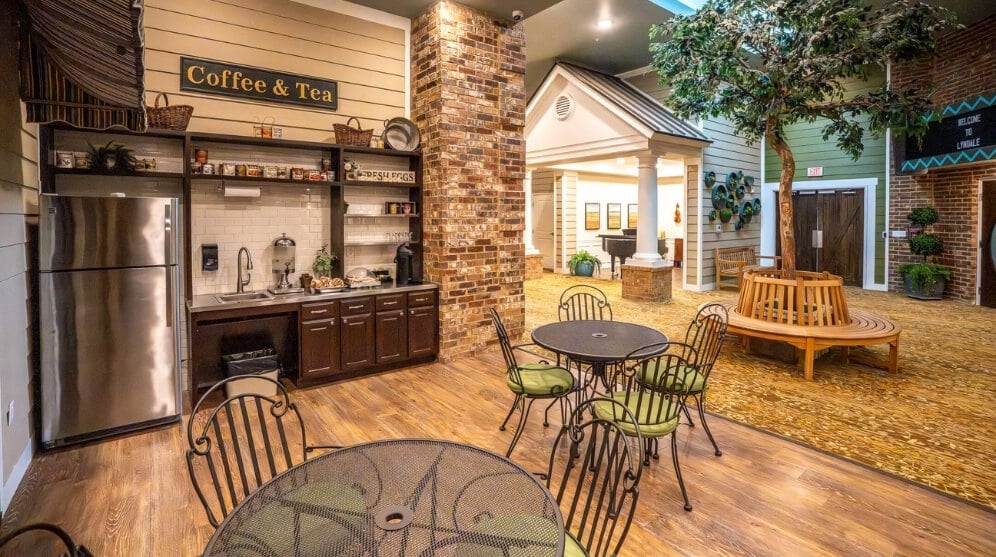 Cozy Cafe Lounge Area Inside a Memory Care Facility Cozy Cafe Lounge Area Inside a Memory Care Facility