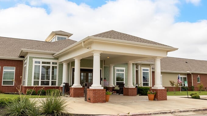 Outdoor Front Entrance of Memory Care Facility